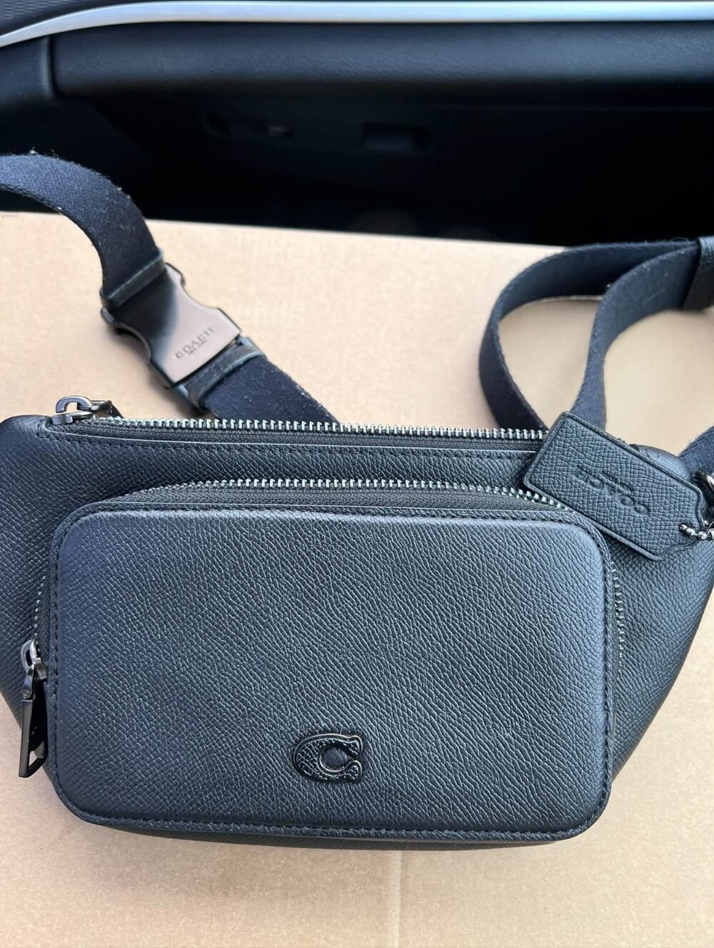 Coach Black Leather Belt Bag